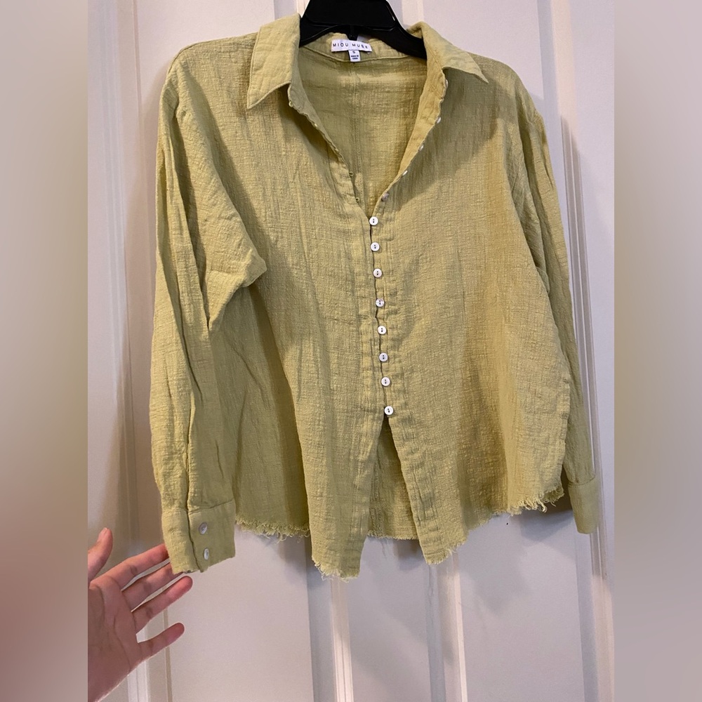 NWOT MIOU MUSE size small long sleeve button up shirt women’s - Picture 7 of 7